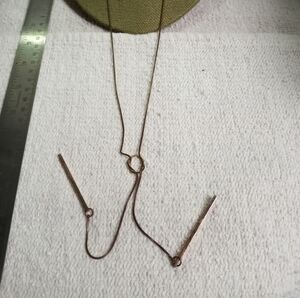 Copper super long knot snake chain dangle lariat necklace